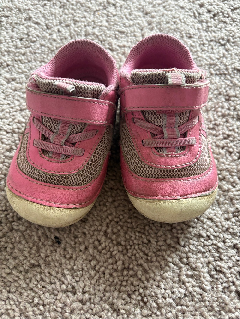 Stride Rite Toddler Sneakers in Pink and Beige
